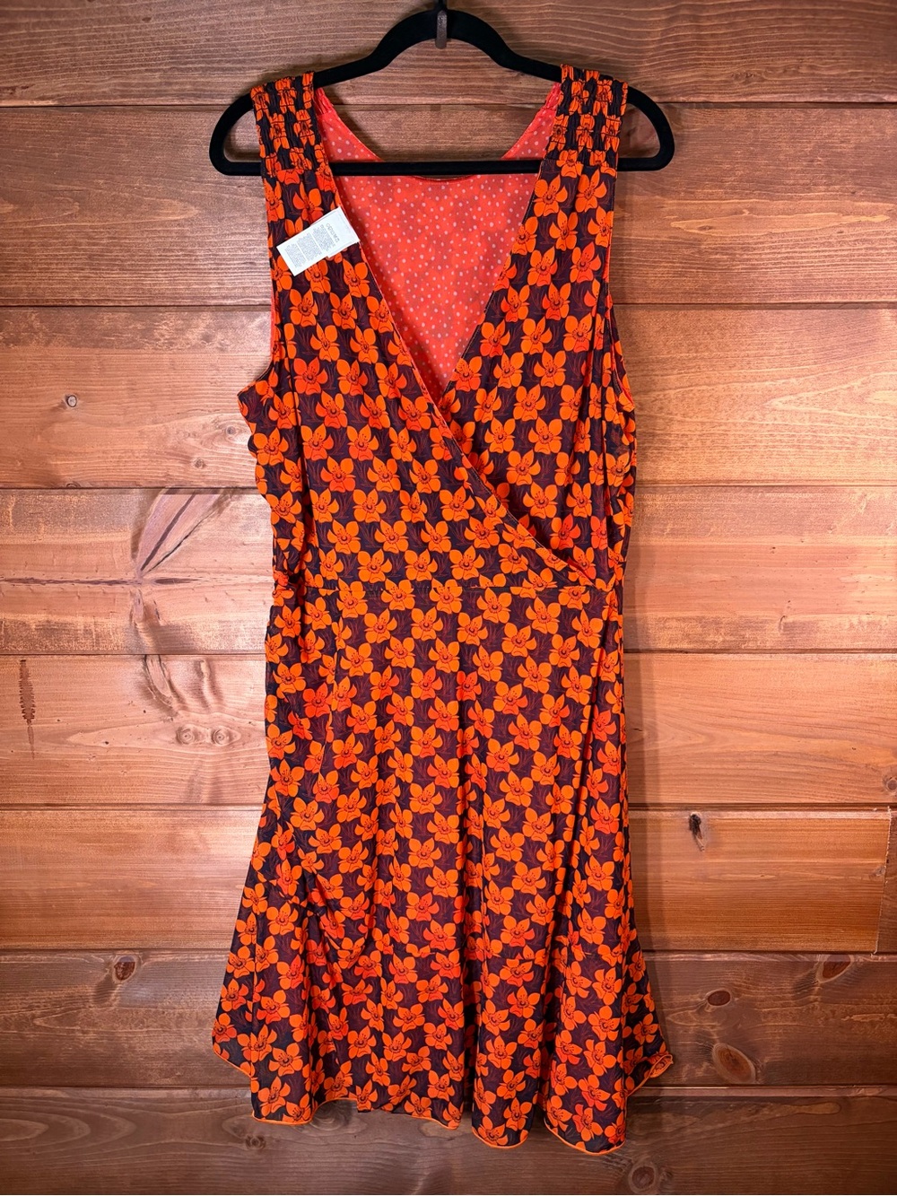Cabi NWOT Flip Dress Reversible Convertible Floral Orange Dress Size Large 🖤